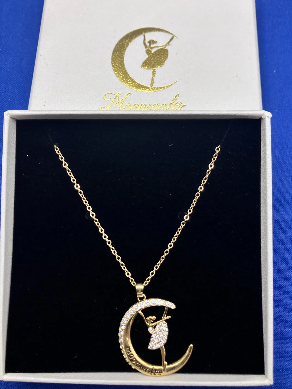 Moonwaltz Gold-Tone Ballerina Crescent Necklace - Gold